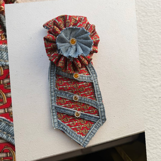 Denim and orange bloom