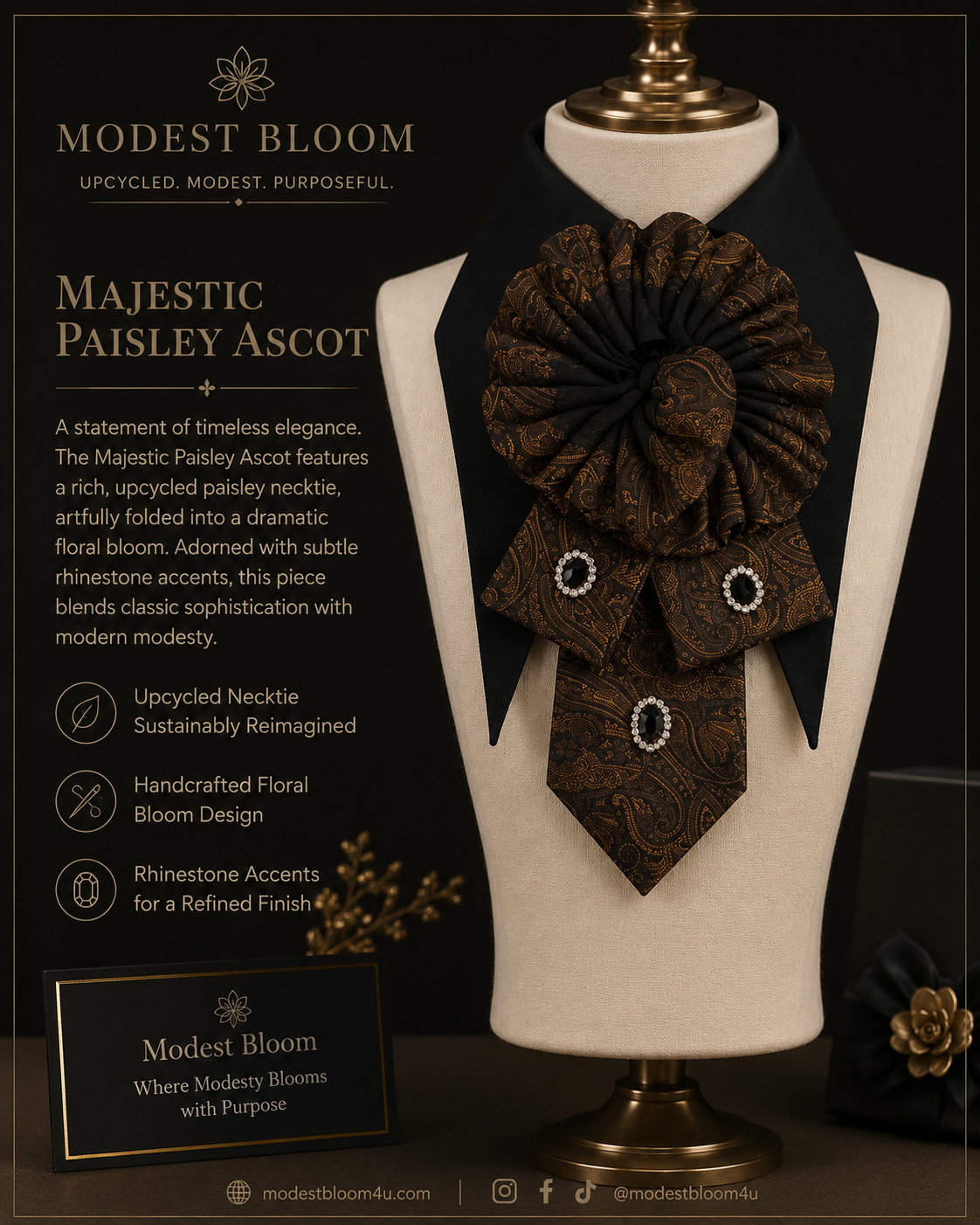 Majestic Paisley Ascot collar