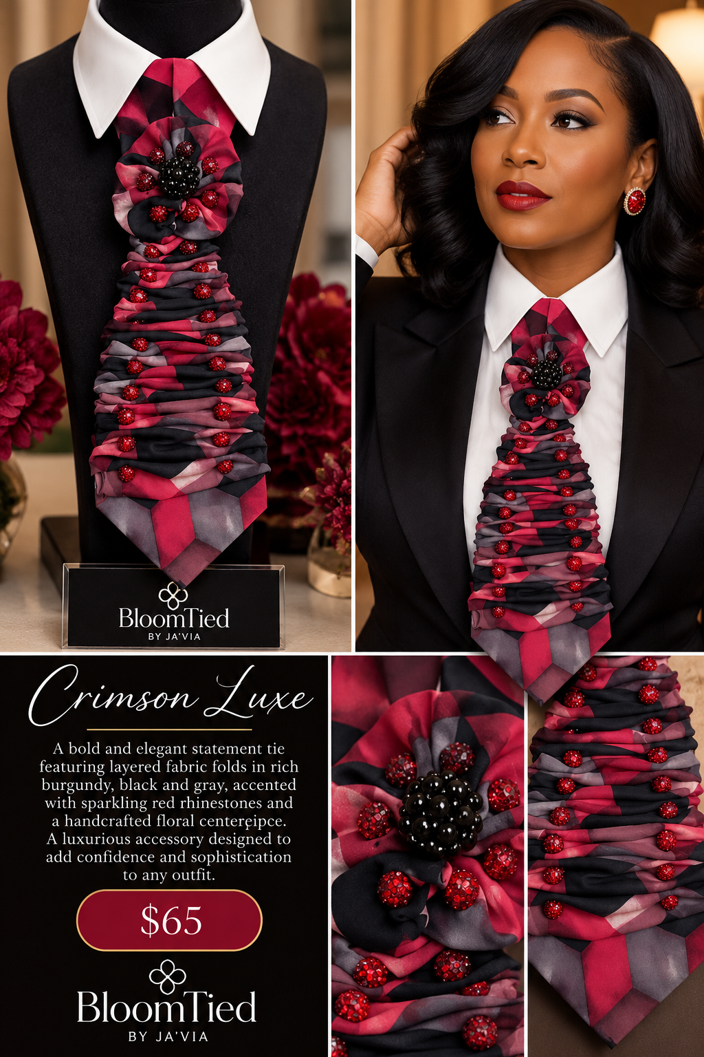 Rhinestone Crimson Luxe