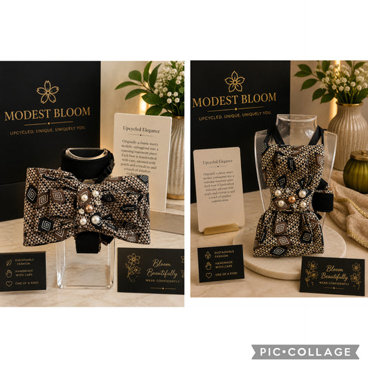 2 way chocolate pearl bow tie