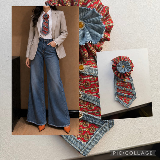 Denim and orange bloom