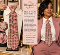 Custom Blush & Mocha Pearl Ruffle Tie
