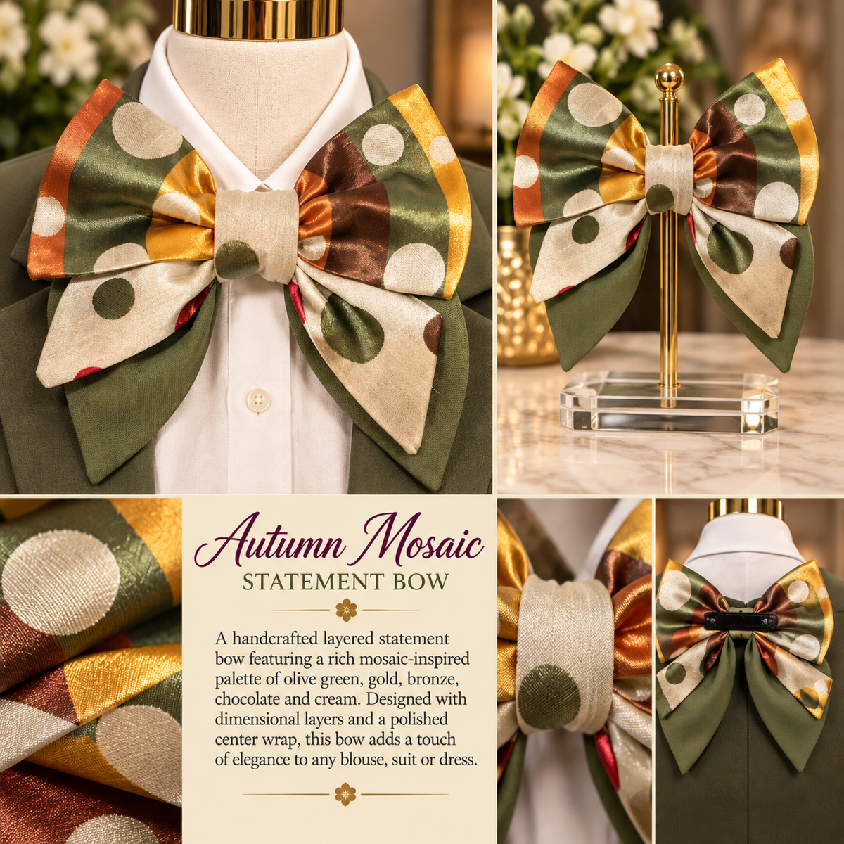 Autumn Mosaic Statement Bow
