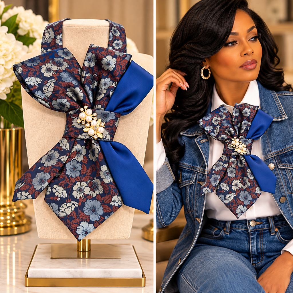 Midnight Blossom Statement Tie