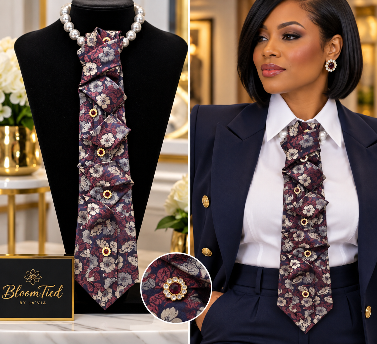 Midnight Garden Jewel Tie