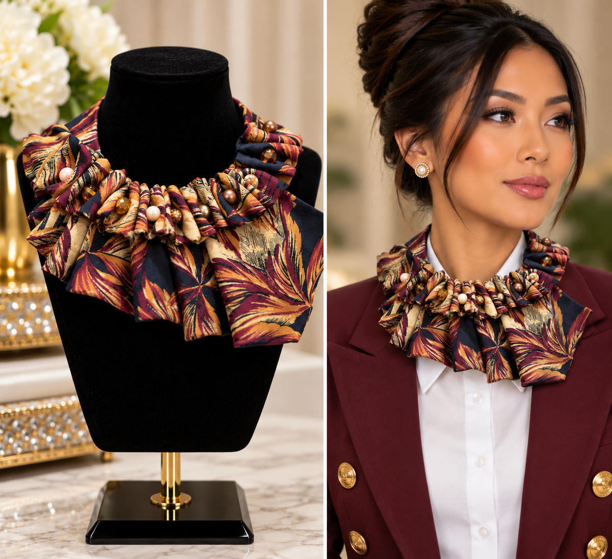 Autumn Majesty Bloom – Statement Neckpiece