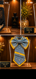 Denim yellow bow tie