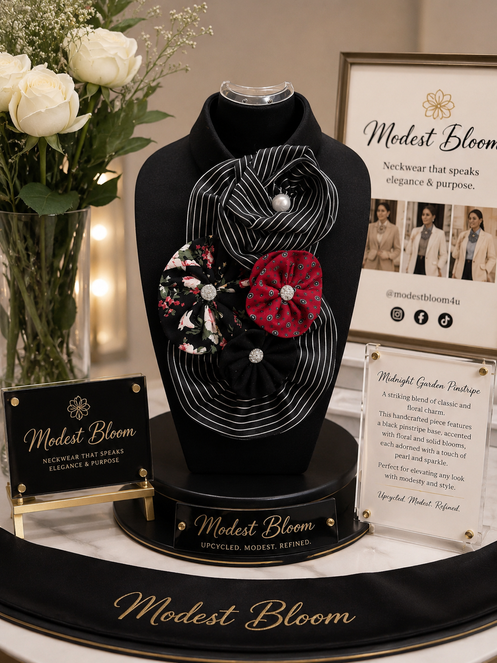 Midnight Garden Pinstripe