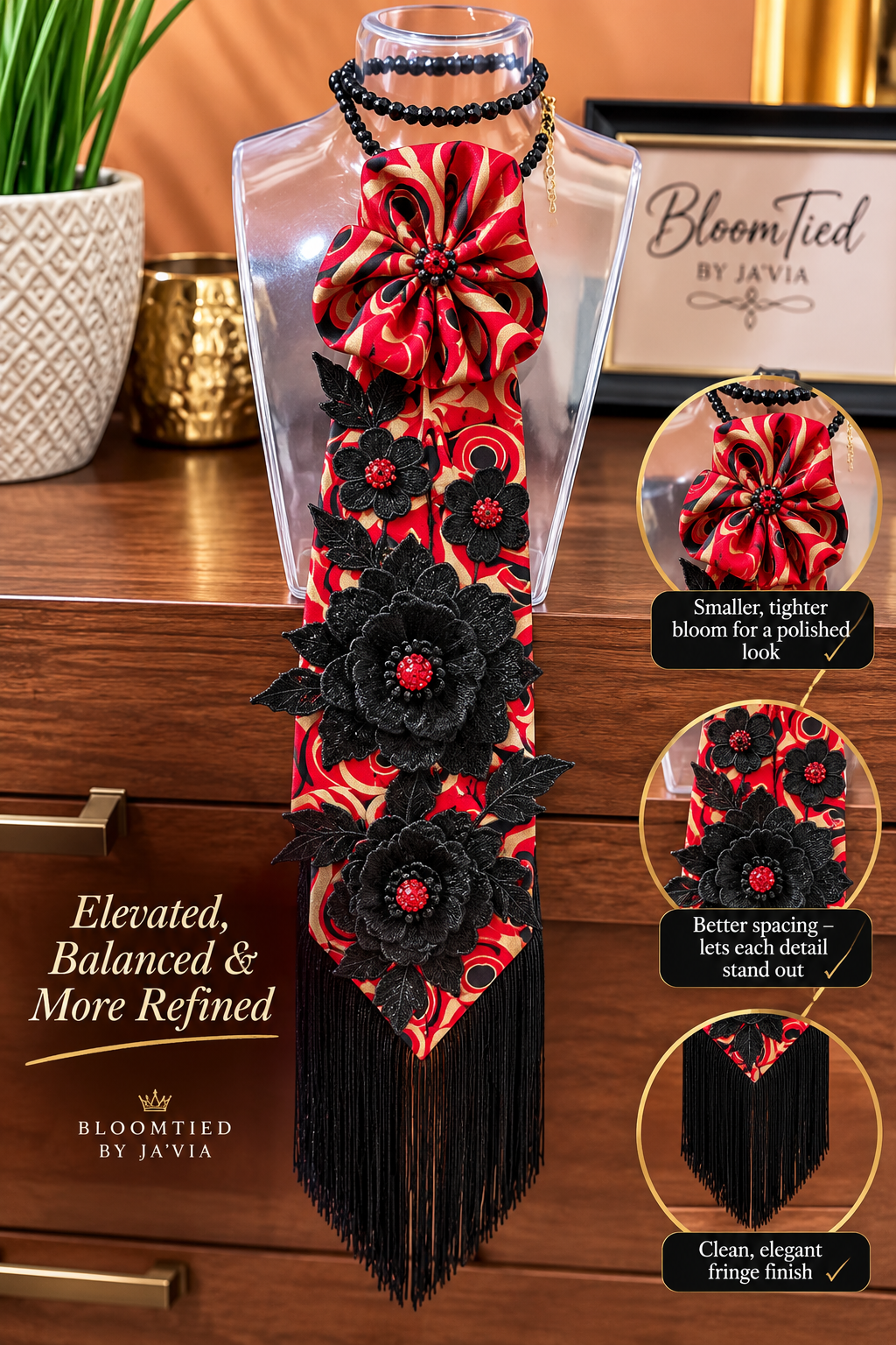 The Crimson Noir BloomTie