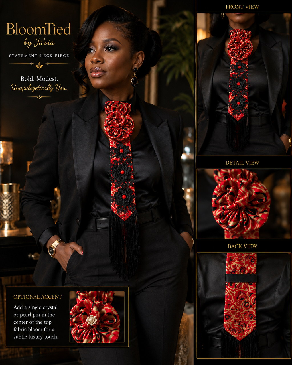 The Crimson Noir BloomTie