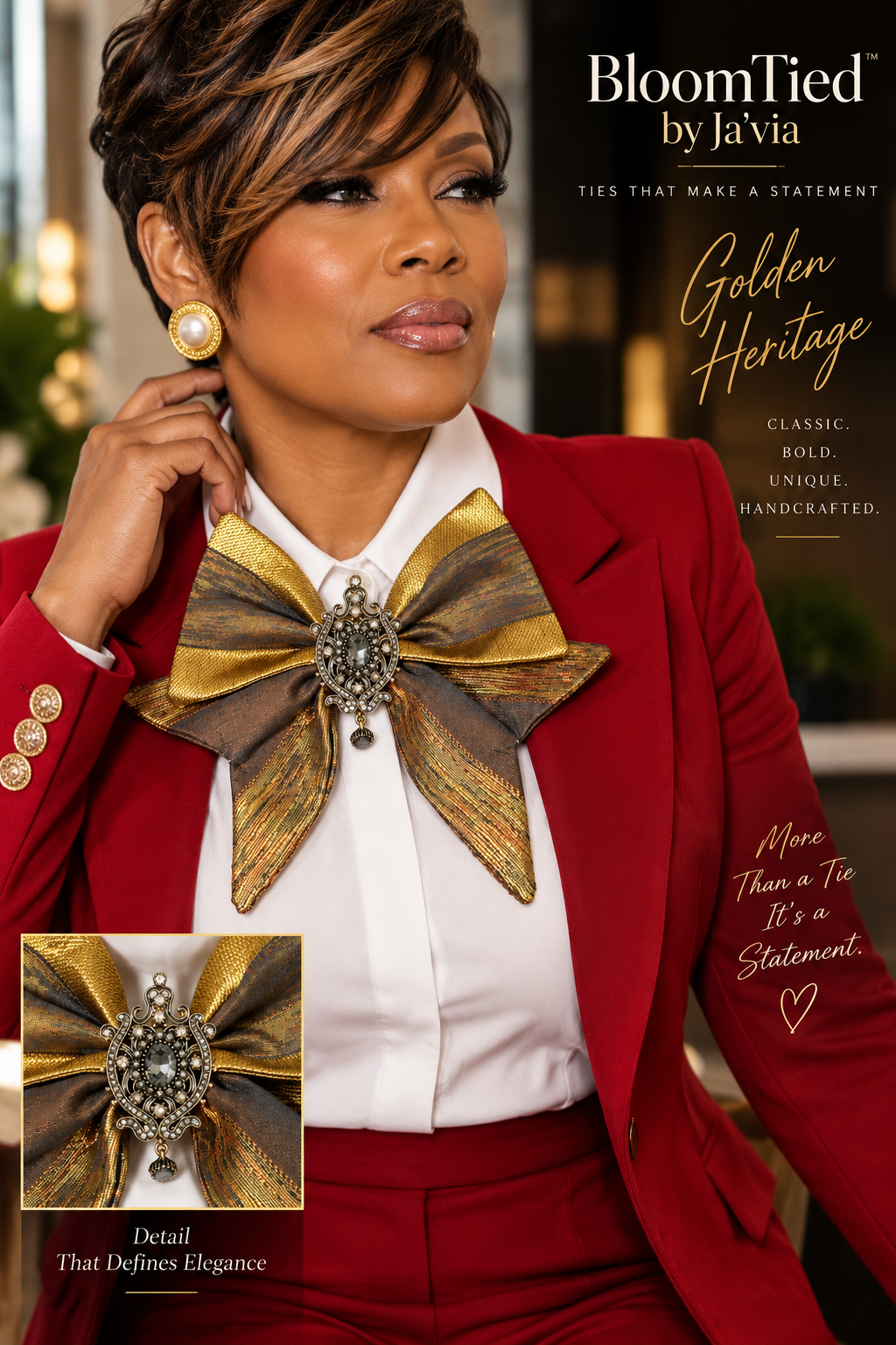 Golden Mocha Statement Bow