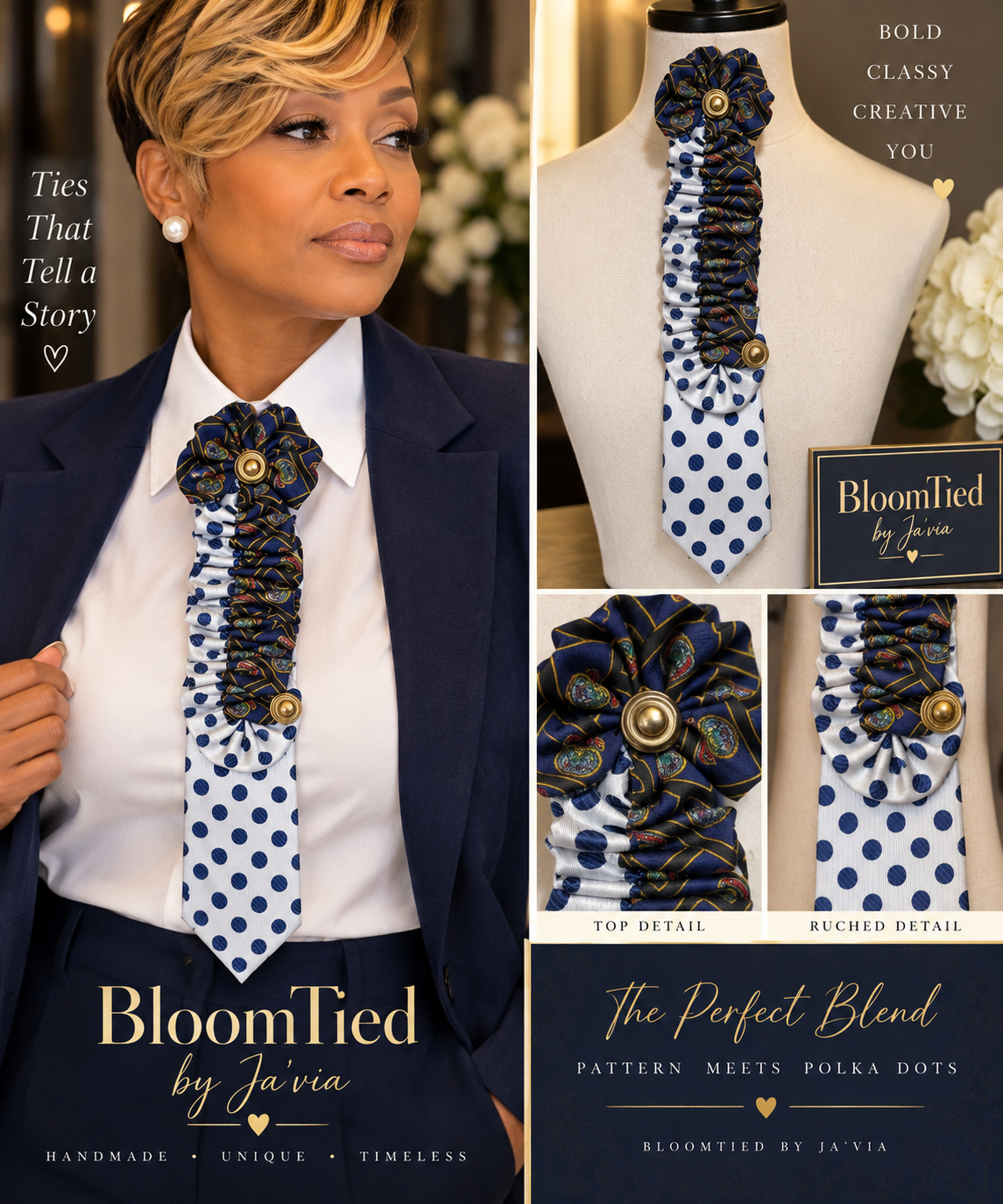 Polka Paisley Ruffle Tie