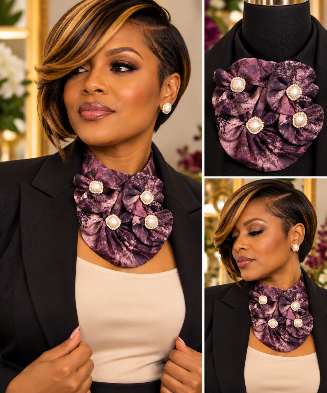 Plum Pearl Bloom Collar