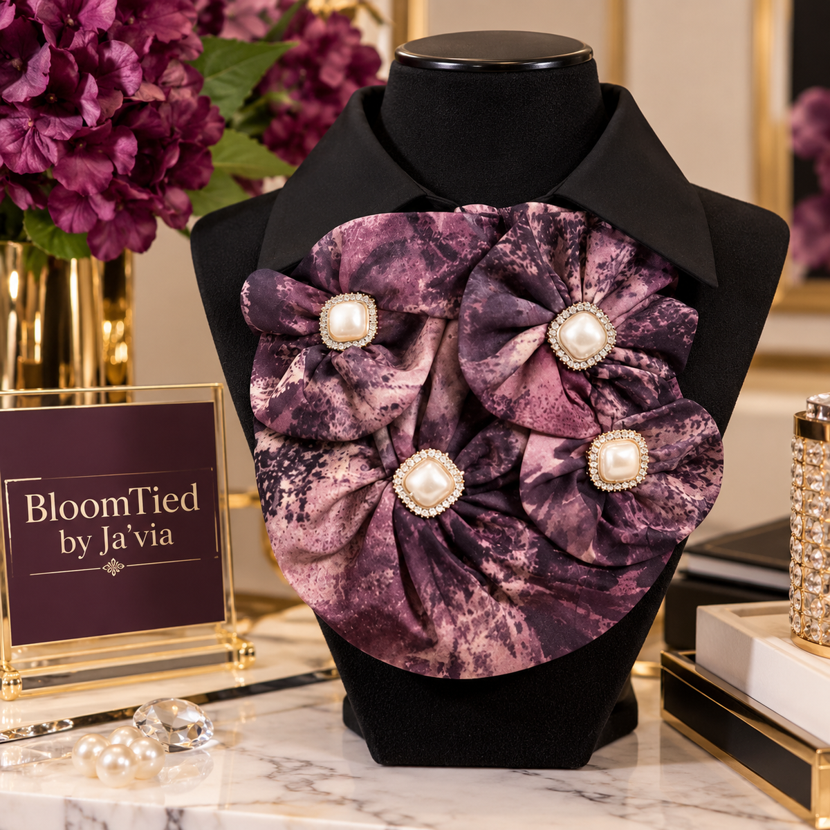 Plum Pearl Bloom Collar