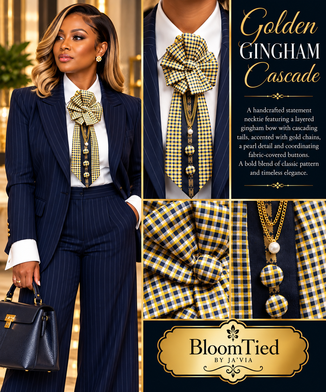 Custom Golden Gingham Cascade